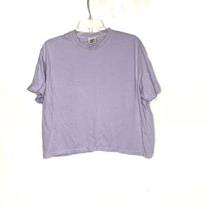 Comfort Colors Cotton Crop T Shirt Lavender Size large